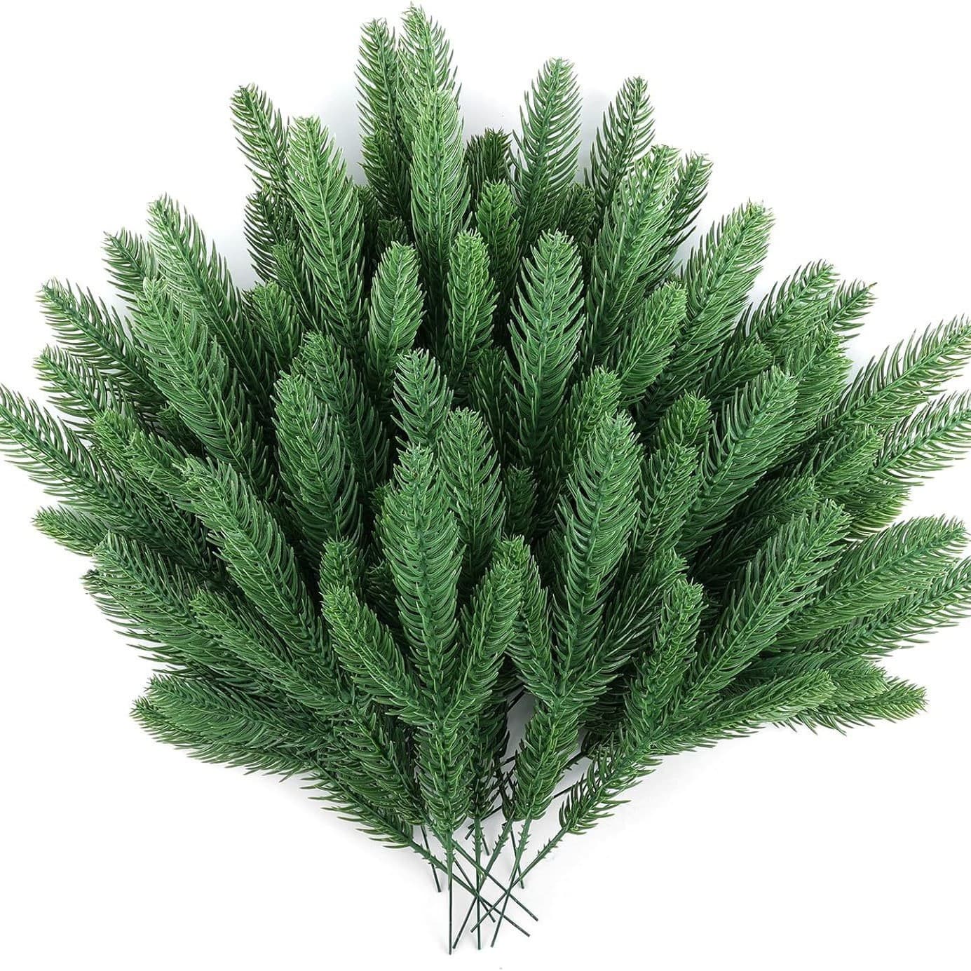 Artificial pine needles, cross-border exclusive, Christmas decoration, green plant ornaments, Christmas tree accessories, artificial PE plastic.