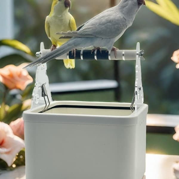 Parrot shitting stand, shit bucket, toilet artifact climbing frame, fixed-point defecation station, pole frame training hand support floor platform