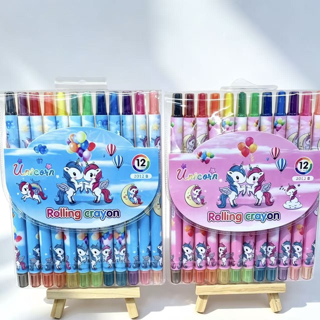 12-color crayon rotating core cute Kurome graffiti brush student art coloring pen Children's Day gift reward
