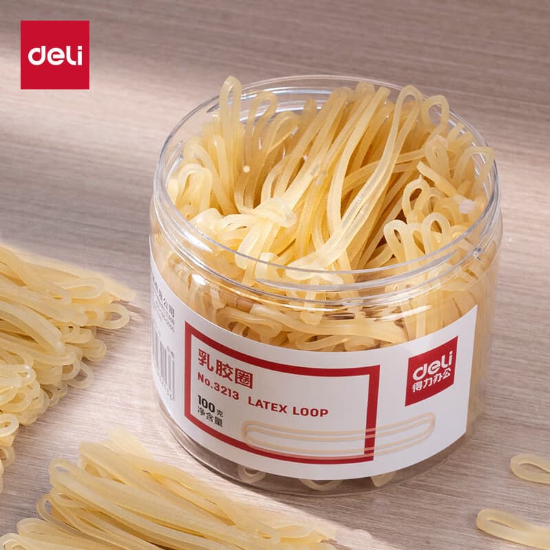 Deli Rubber Band 3213 Latex Material Approximately 260 Pieces High Tenacity Type (100g/Roll) Elastic Band Drop Shipping