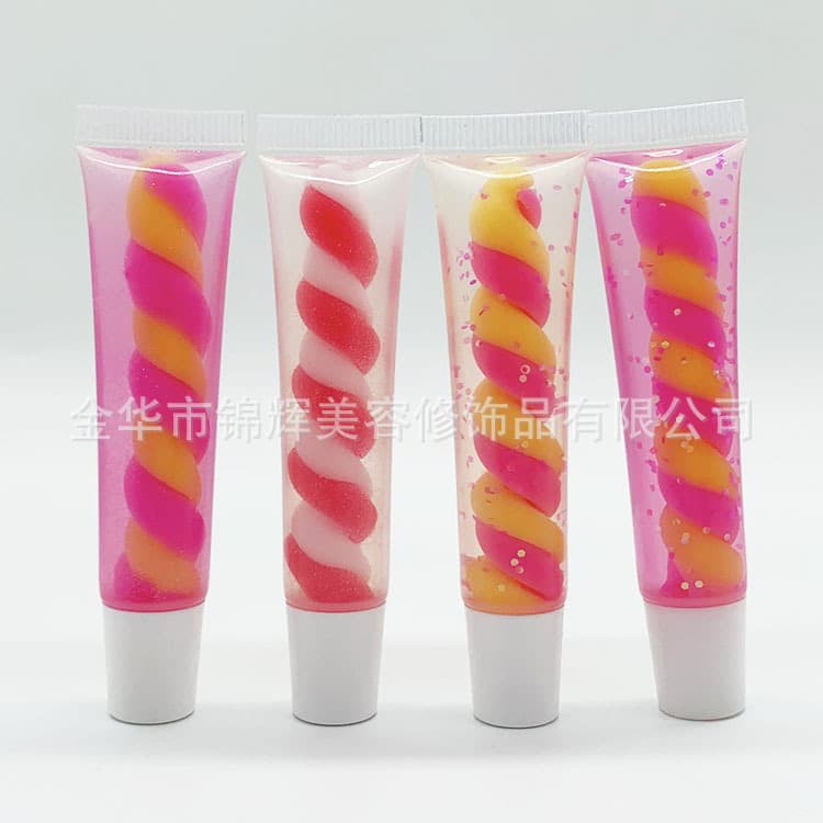 For Foreign Trade Only, Manufacturer Customization, Spiral Dual-Color and Triple-Color Pearlescent Lip Gloss