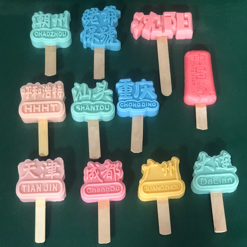 Cultural Creative Ice Cream Mold City Name Ice Cream Mold Custom Text Popsicle Ice Cream Silicone Mold