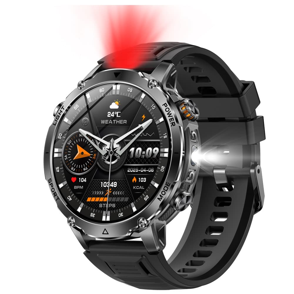 AK106 Cross-Border Smartwatch 1400mAh Large Battery Bluetooth Calling Flashlight Outdoor Rugged Smart Watch