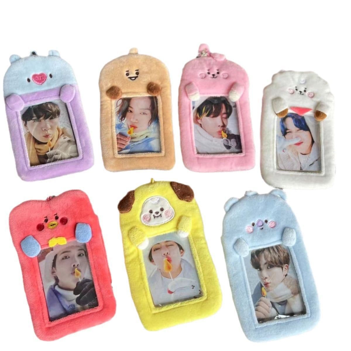 BTS Plush Card Holder Korea BT21 Polaroid Idol Photo Card Display Charm Campus Card Storage