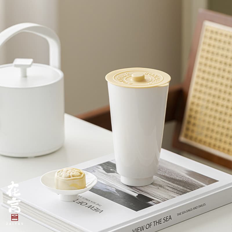 Zaiyan Mutton Jade White Porcelain Office Cup Mug Ceramic Cup with Lid Home Creative Large Capacity Water Cup