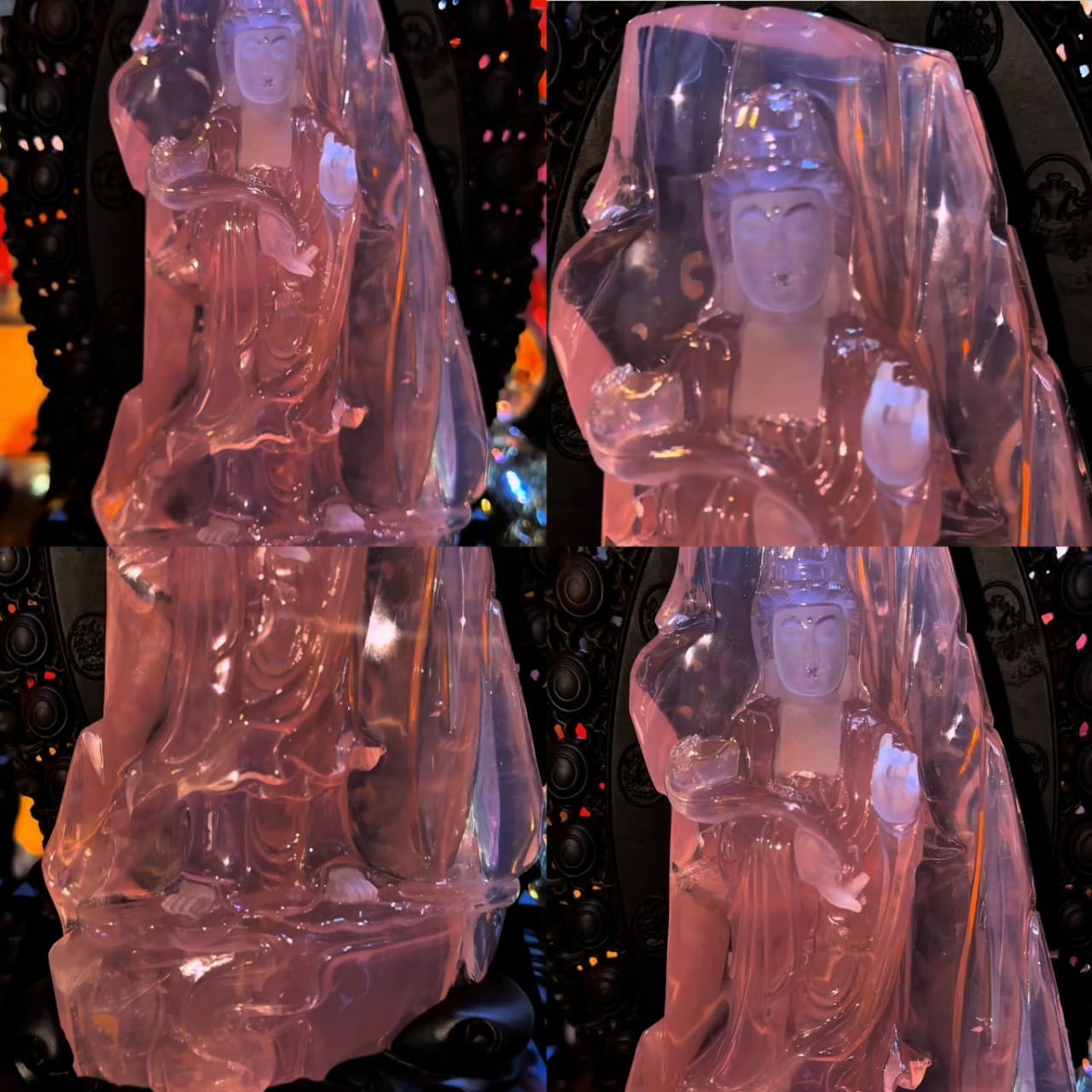 Premium Mozambique Star Light Transparent Guanyin Fine Carving Ornament Factory Wholesale Cross-border Live Streaming