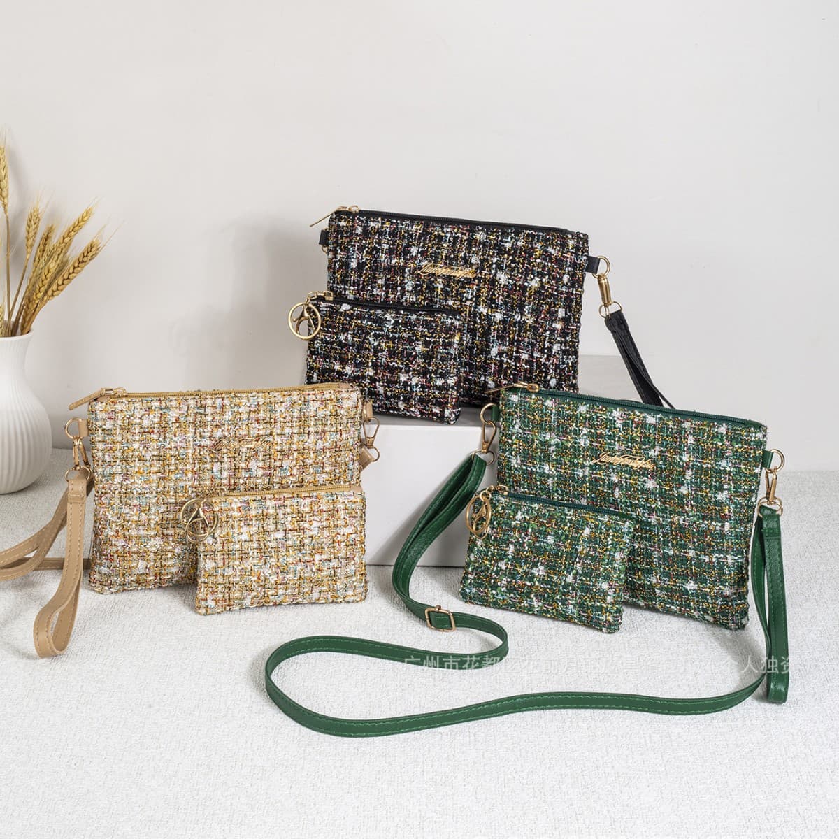 Simple temperament, high-looking cosmetic bag, exquisite small fragrance portable bag, cosmetic cross-body bag, portable clutch bag