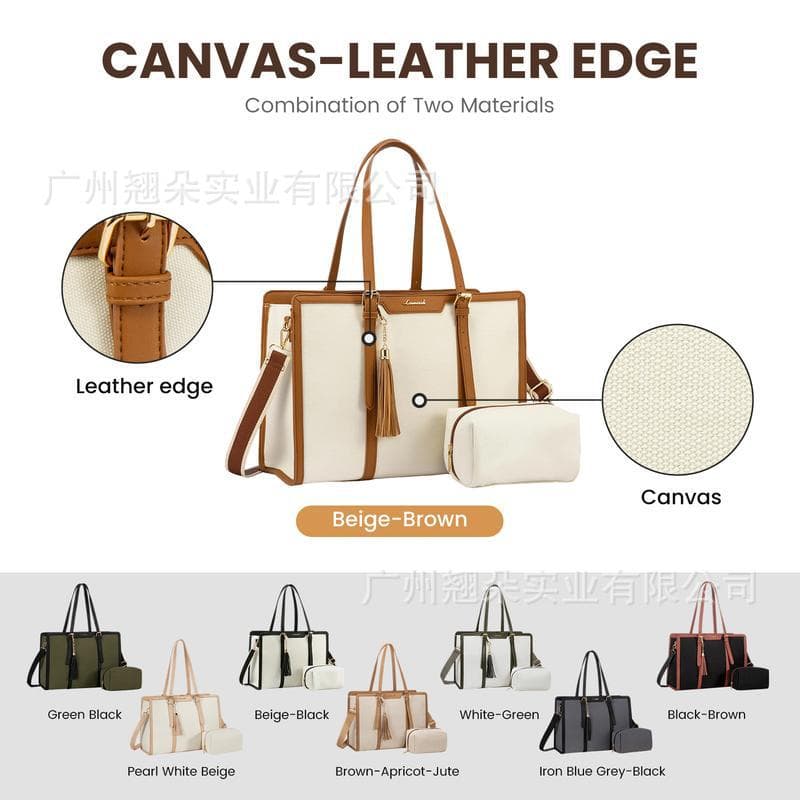 Women's Laptop Bag Vintage Leather Laptop Bag 15.6 Inch Large Capacity Computer Bag