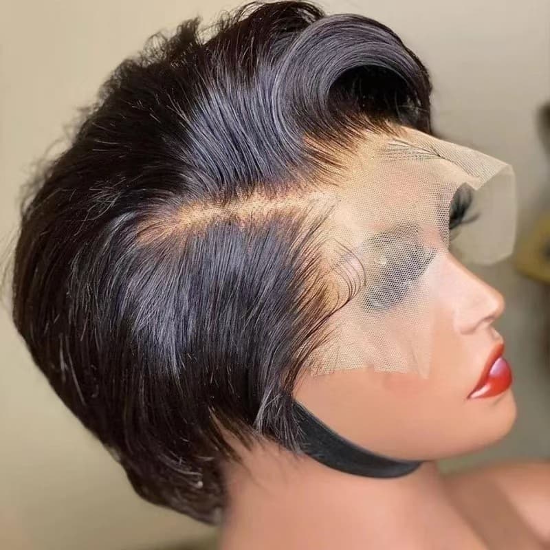13*4 Lace Pixie Cut Wig Short Bob 100% Human Hair