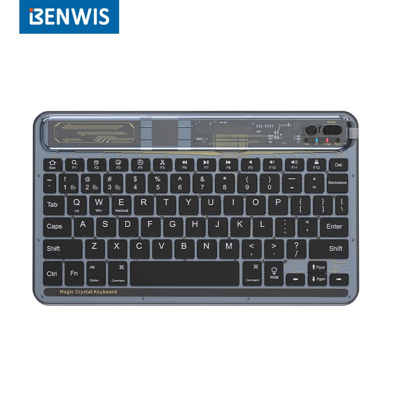 BENWIS Bluetooth Keyboard for Apple Android iPad Tablet Laptop Portable Wireless Triple Device Connection