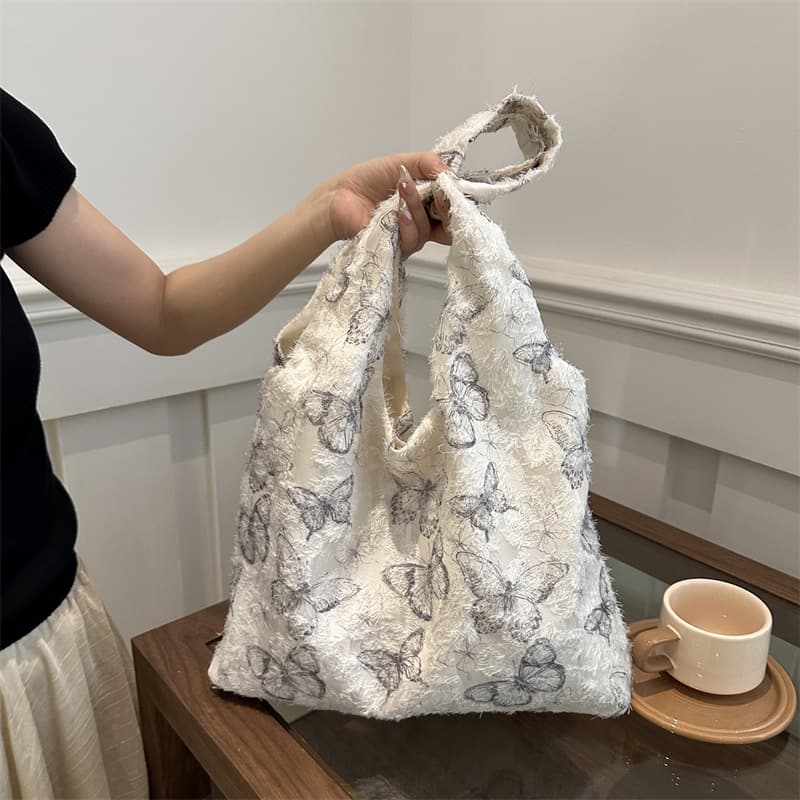 New Chinese style foreign style lace butterfly large capacity backpack women's new trendy Korean style literary tote shoulder bag