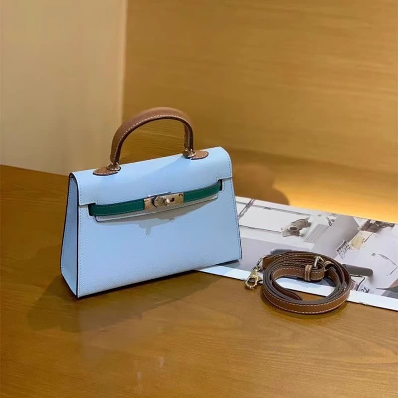Premium Two-Tone Kelly Bag 2026 New Collection Handbag, Color-Block Shoulder Crossbody Mini Bag