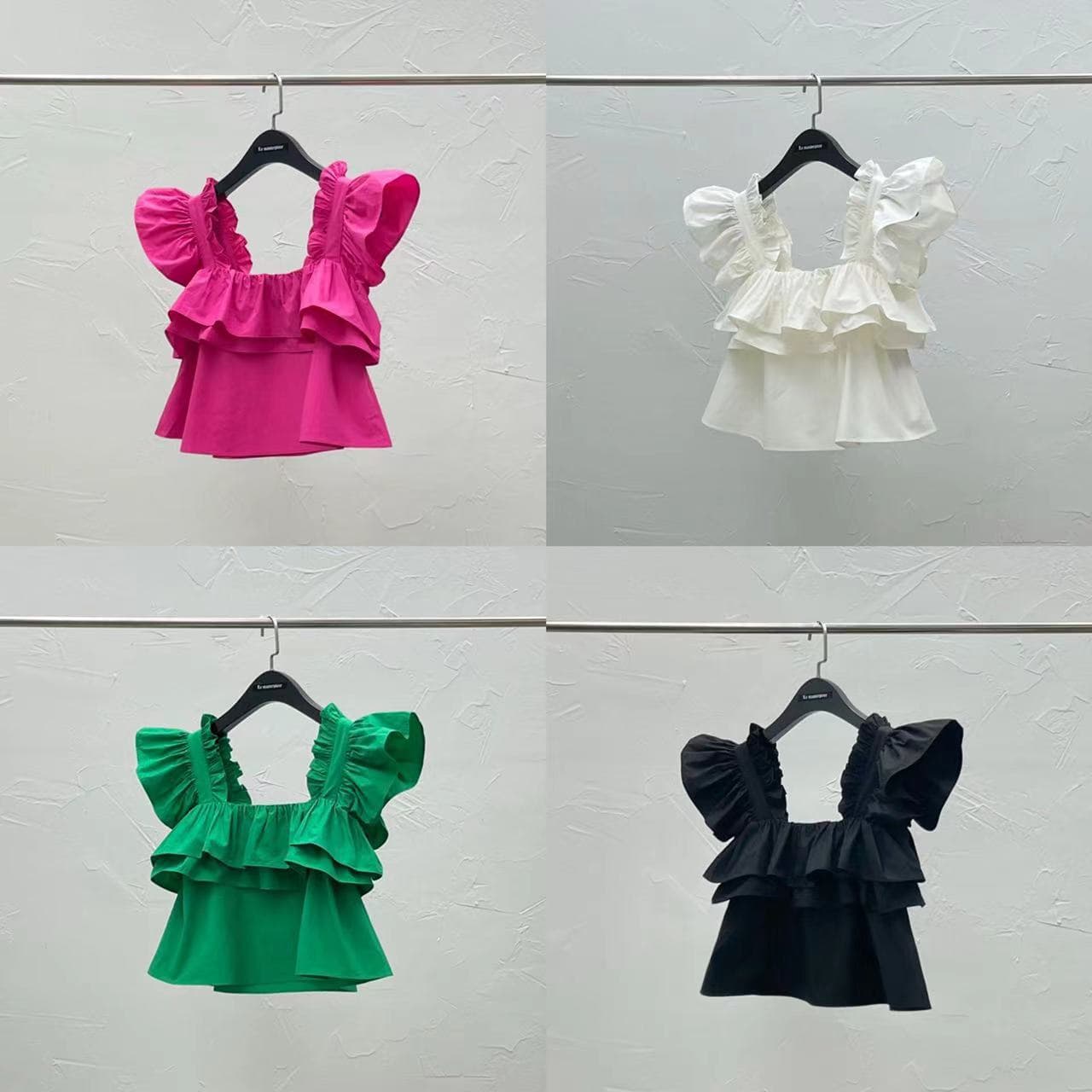 Girls Korean Style 2026 Summer New Solid Color Ruffle Hem Sweet Fashion Vest Top for Older Children