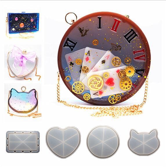 Crystal Drop Glue Mouth Gold Storage Rack Quicksand Bag DIY Handmade Silicone Mold Accessories Material Bag