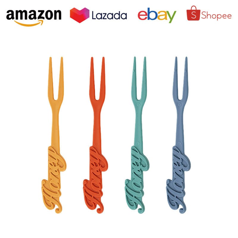Plastic PP fruit fork, household fruit pick, dessert fork, small cake fork, hotel Western food fruit fork