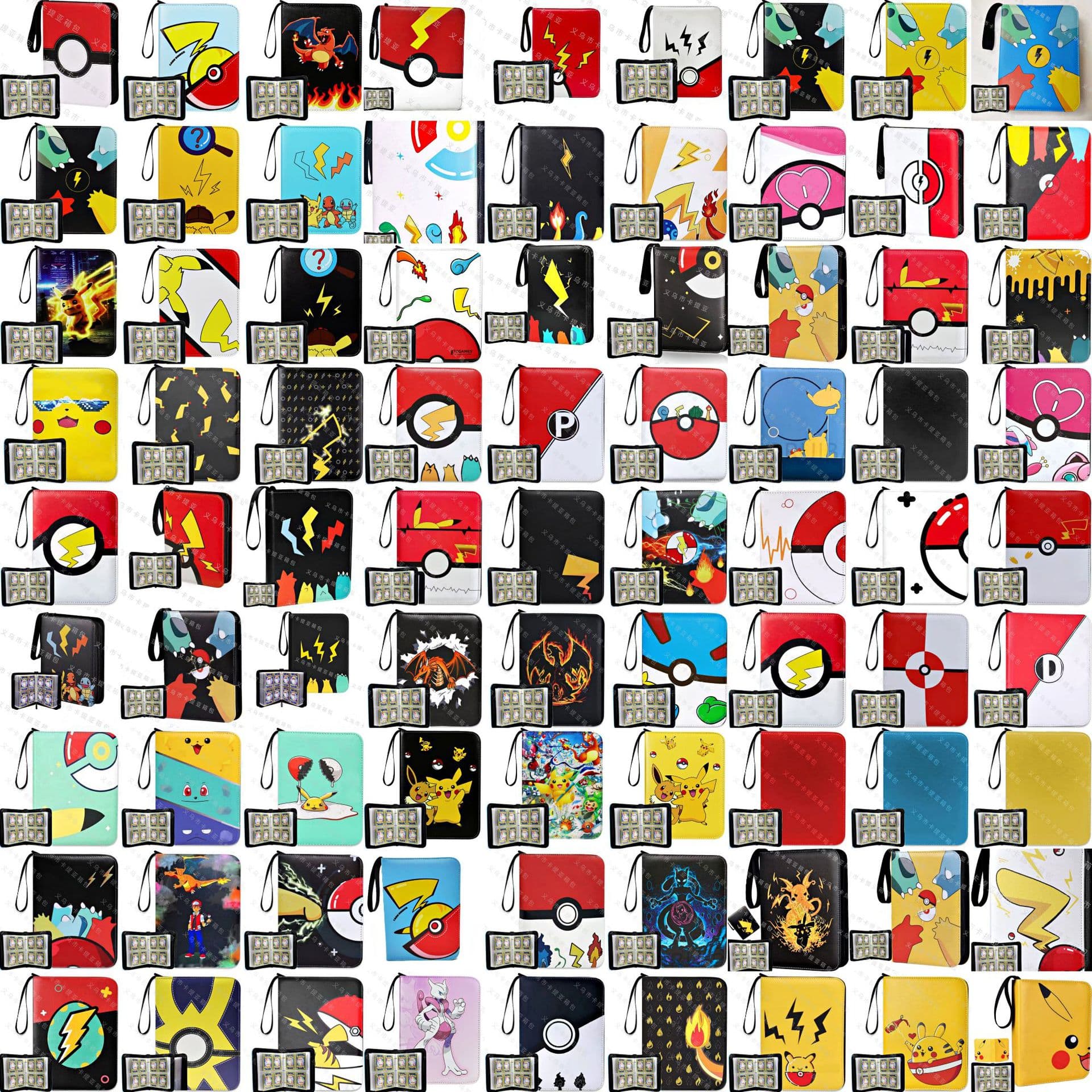 Amazon hit Pokémon card album bag, game card storage case, Pokémon PU zippered loose-leaf booklet.