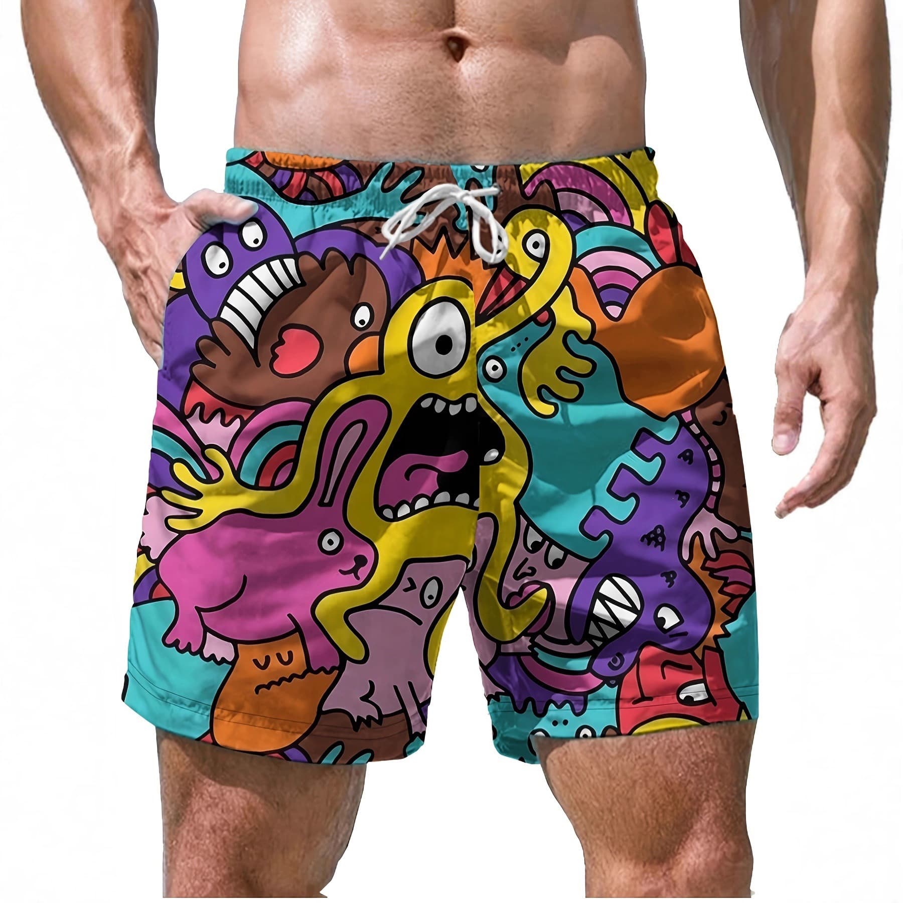 Cross-border Best-selling Quick-Dry Beach Shorts Seaside Casual Style Export Swim Shorts Factory Direct Drop Shipping
