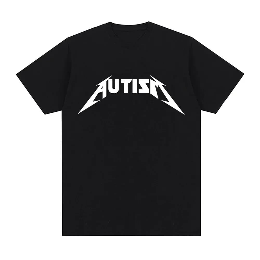 Cross-Border European and American Trendy T-Shirts for Men, Autism-Themed T-Shirts, Summer Fashion Hip-Hop Short-Sleeve Men's T-Shirts