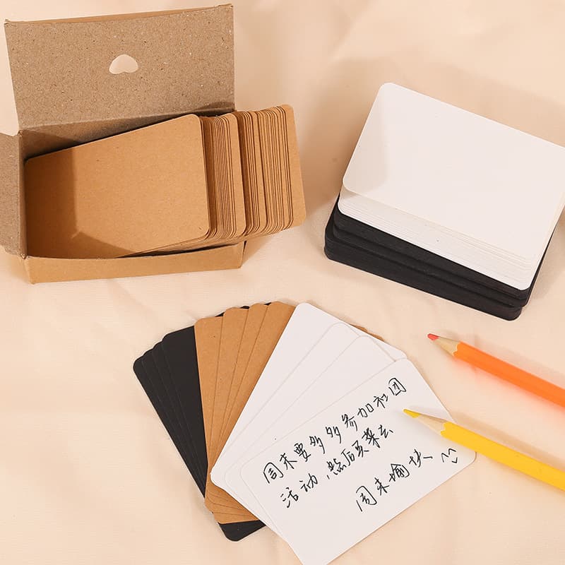 Blank small card, hard card stock, kraft black card, bookmark, message card, literacy card, hand-drawn postcard, signature card