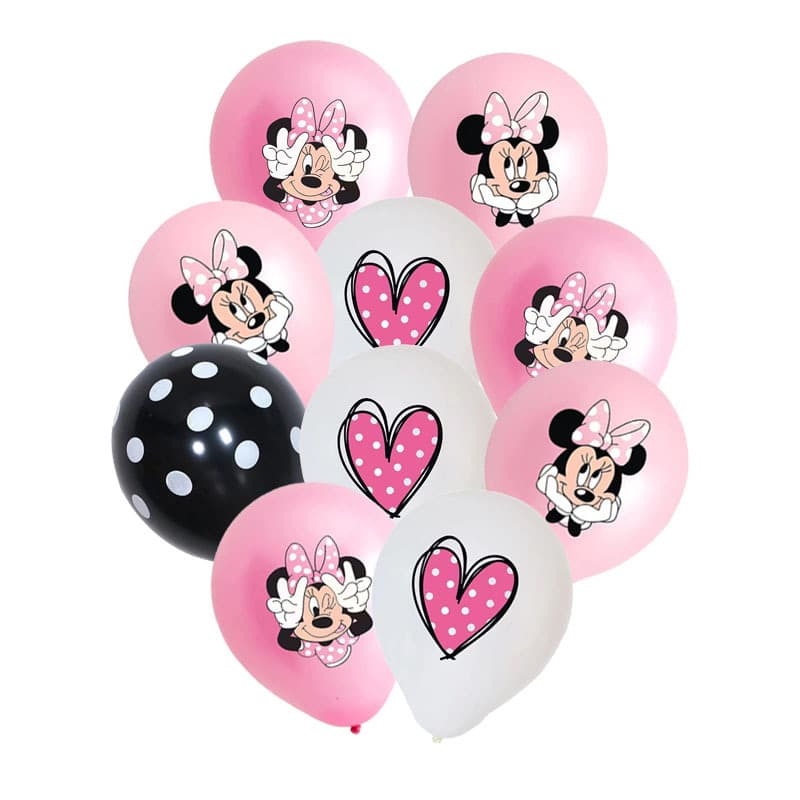 12-inch pink Minnie latex balloon Mickey Mouse cartoon printing latex balloon cross-border cartoon Mickey balloon