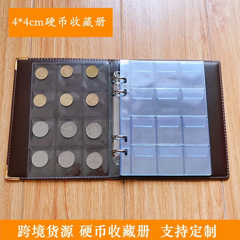 ✅ Cross-border Direct Supply 240-Coin Collection Album Large Capacity 4x4cm Ancient Coin Loose-leaf Binder