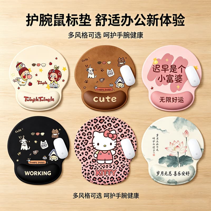 Drop Shipping Cute Anime Memory Foam Rubber Sponge Wrist Rest Mouse Pad Wrist Support Anti-Slip Desktop Cushion