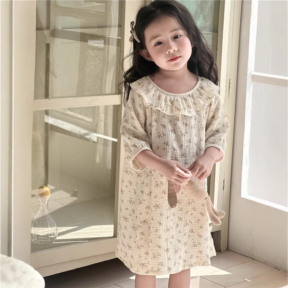 Girls' Nightgown Summer Thin A-Class Pure Cotton Gauze Children's Pajamas 2026 New Princess Style Baby Homewear