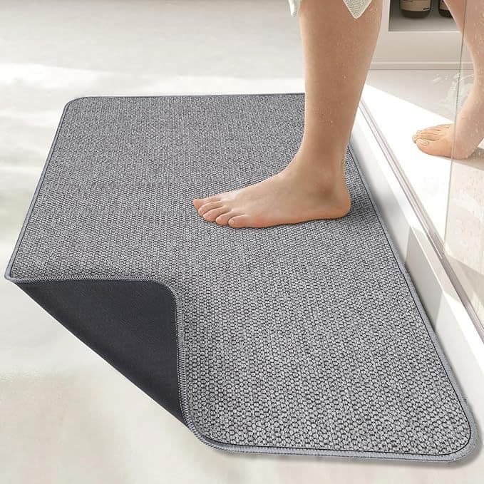 Cross-border linen rubber non-slip bottom bathroom floor mat bathroom water-absorbent quick-drying floor mat easy-care floor mat