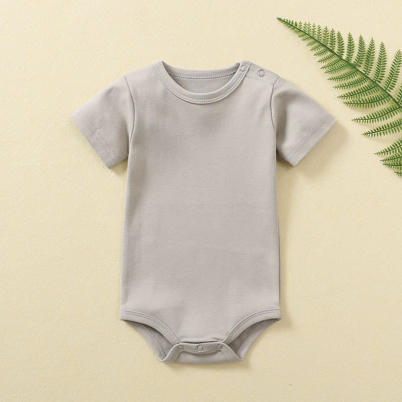 Newborn Baby Summer Bodysuit Short Sleeve Romper Crawling Outfit for Boys and Girls