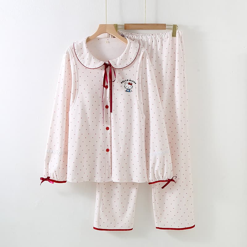 Pure Cotton Nursing Bra Pad Maternity Pajamas Cardigan Long Sleeve Breastfeeding Postpartum Homewear Spring Autumn Late Pregnancy Set