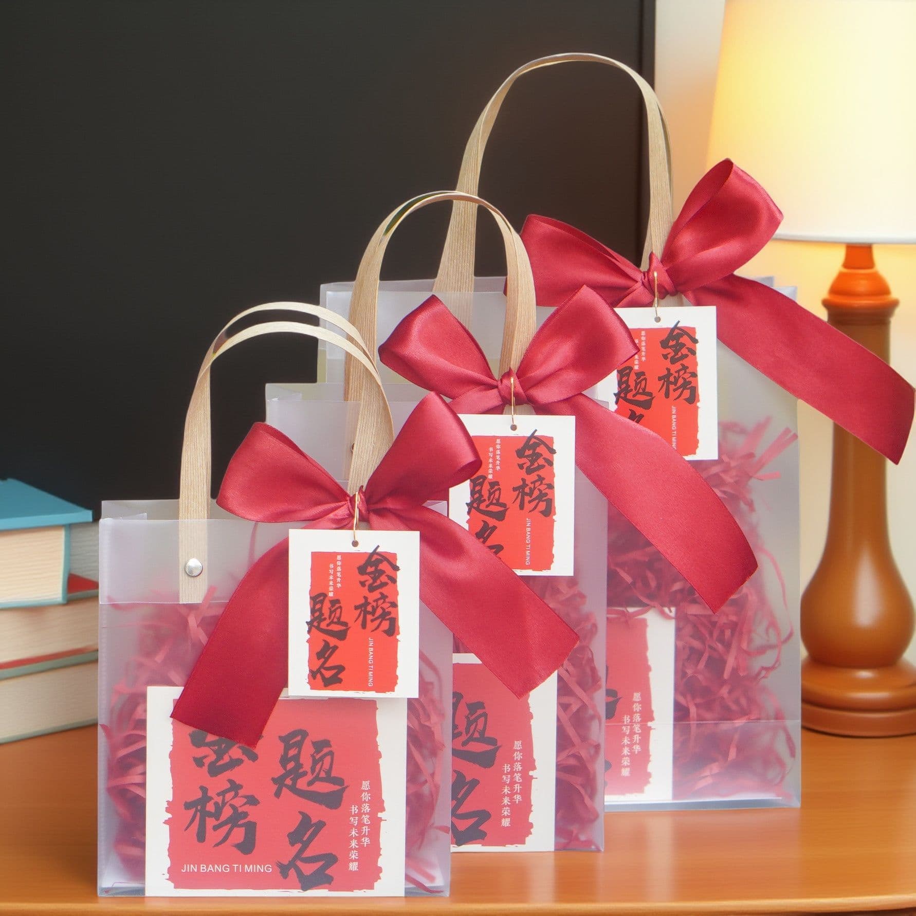 Gold List Gift Bag Graduation Encouragement Tote Bag Transparent Bag High School and Middle School Exam Gift Bag Packaging Bag Gift Bag