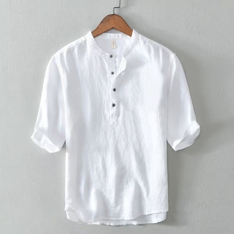 Fashion Thin Large Size Solid Color Casual Shirt Men's Short Sleeve Shirt Summer Loose Korean Style Top
