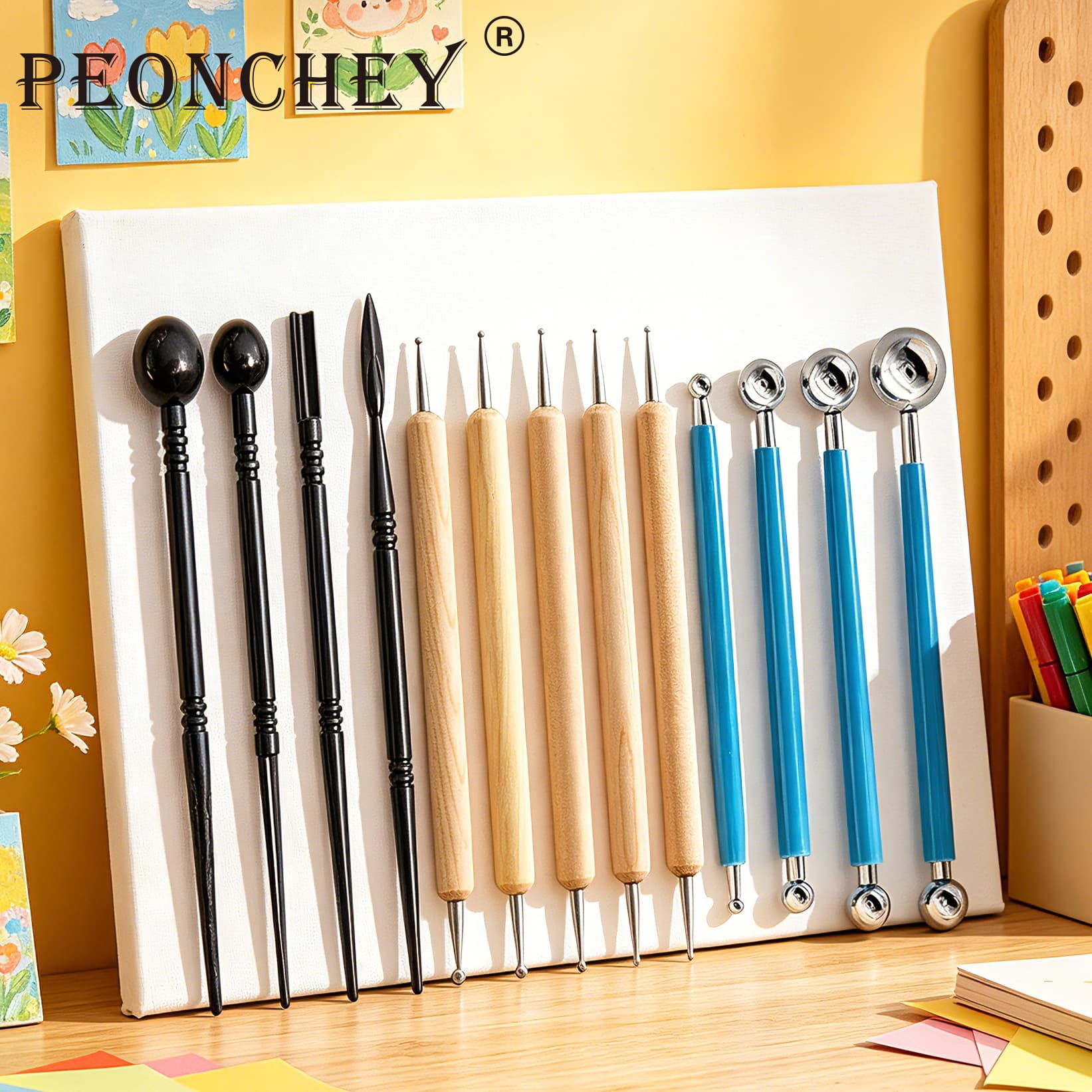 Handmade Clay Sculpting Tools 11-Piece Set Wooden Stainless Steel Clay Carving Knife Soft Clay Sculpture Tools Pottery Tools