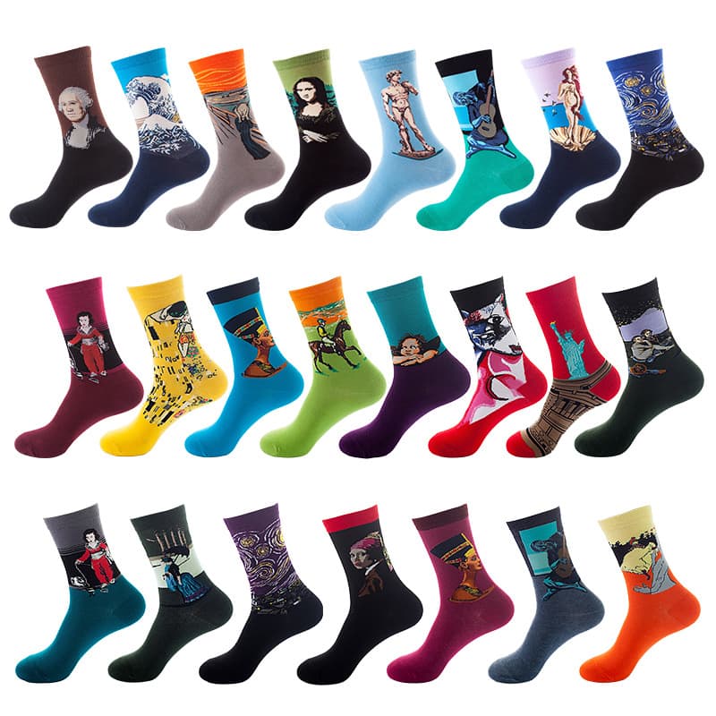 Amazon Export Personalized Mid-Calf Socks European and American Sports Cotton Socks Men's and Women's Fashion Color Sweat-Absorbent Long Socks