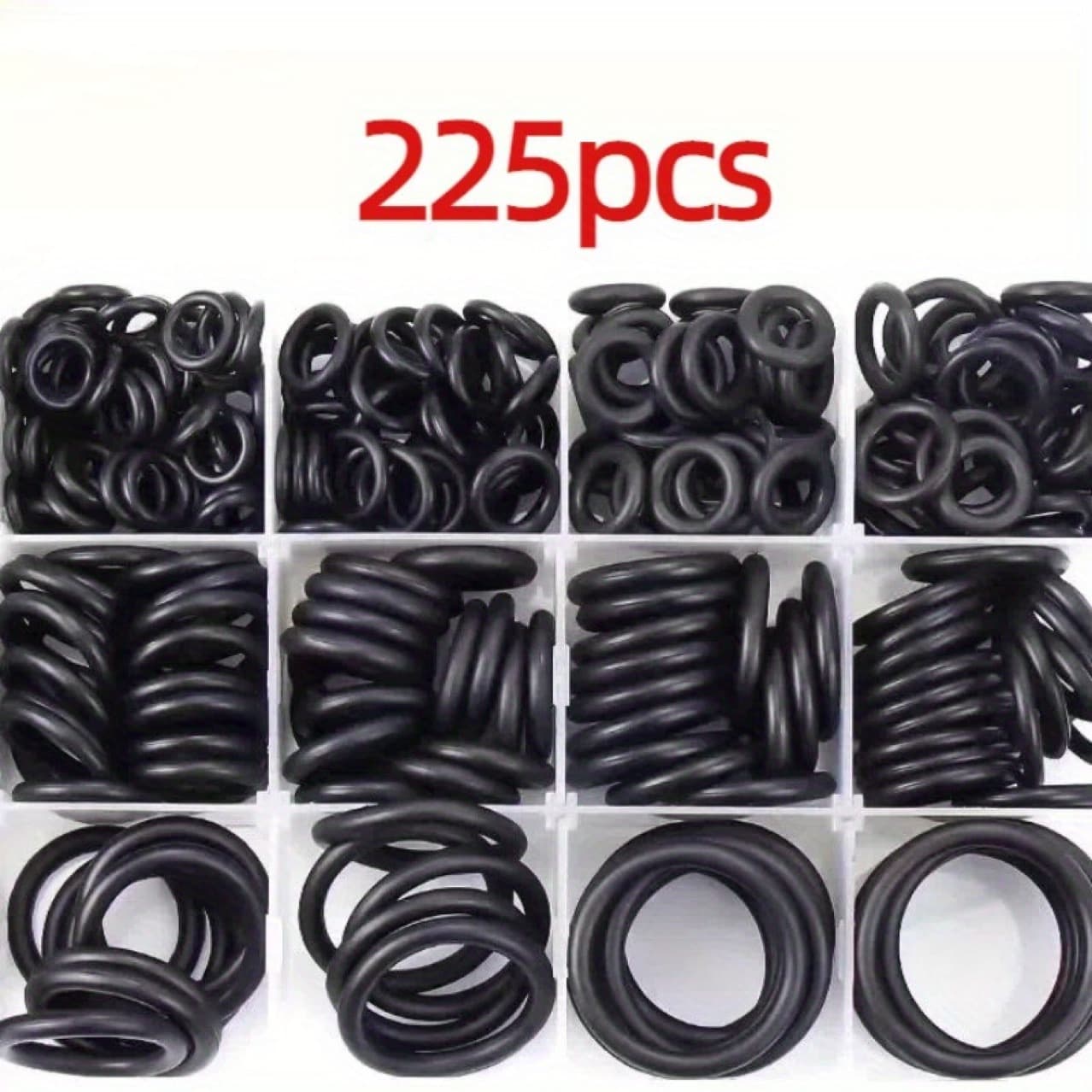 Cross-border 225pcs Rubber Sealing Ring O-Ring O-shaped Rubber Ring, Nitrile Oil Seal, Waterproof High-Temperature Resistant Gasket
