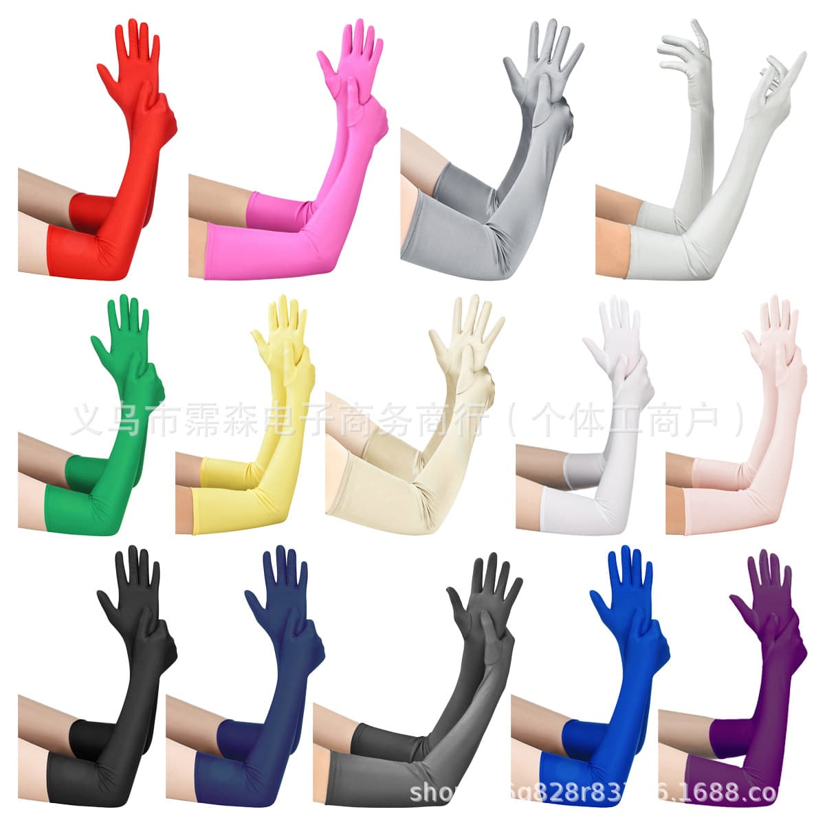 1920s women's accessories spandex satin flocked patent leather gloves cross-border prom party clothing accessories in stock