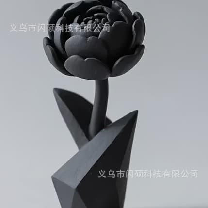 Cross-Border New 3D Printed Elegant Pink Peony Statue, Creative and Personalized Home Decoration, Modern Aesthetic Ornament