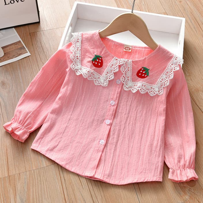 Girls' shirts 2025 spring new baby fashionable children's girls white long-sleeved shirts spring and autumn Korean style tops