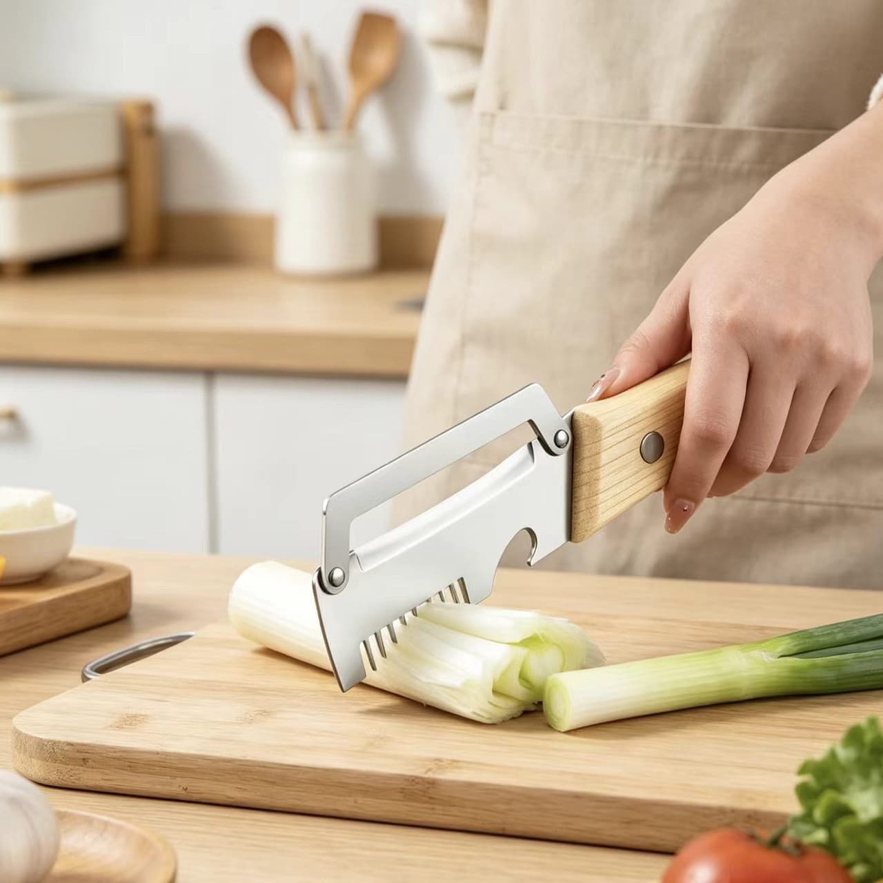 Stainless Steel Shredder for Beginners, Green Onion Shredder, Fruit and Vegetable Peeler, Slicer, Bottle Opener, Ginger Shredder for Kitchen Use