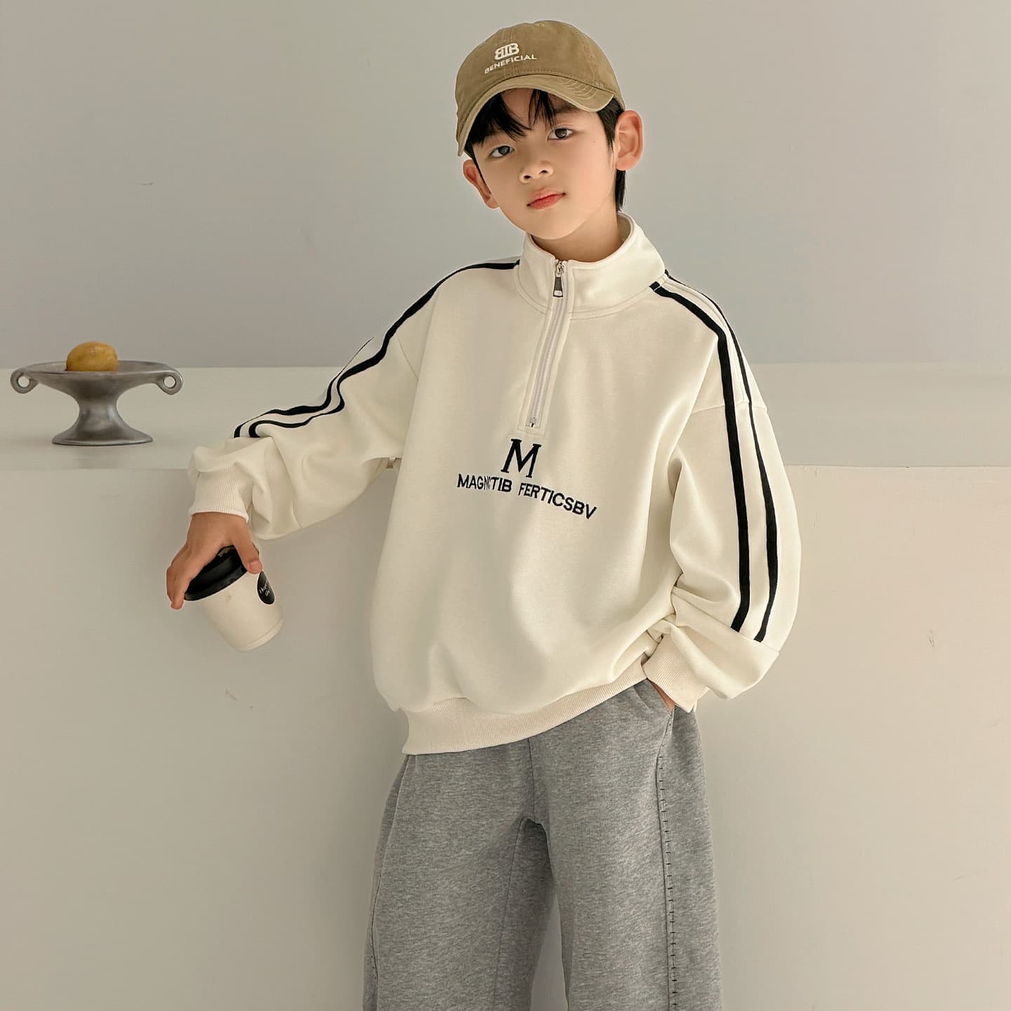Boys Stand Collar Sweatshirt Spring Cool Kids Inner Layer 2026 Spring Autumn New Large Children's Top Trendy for Boys
