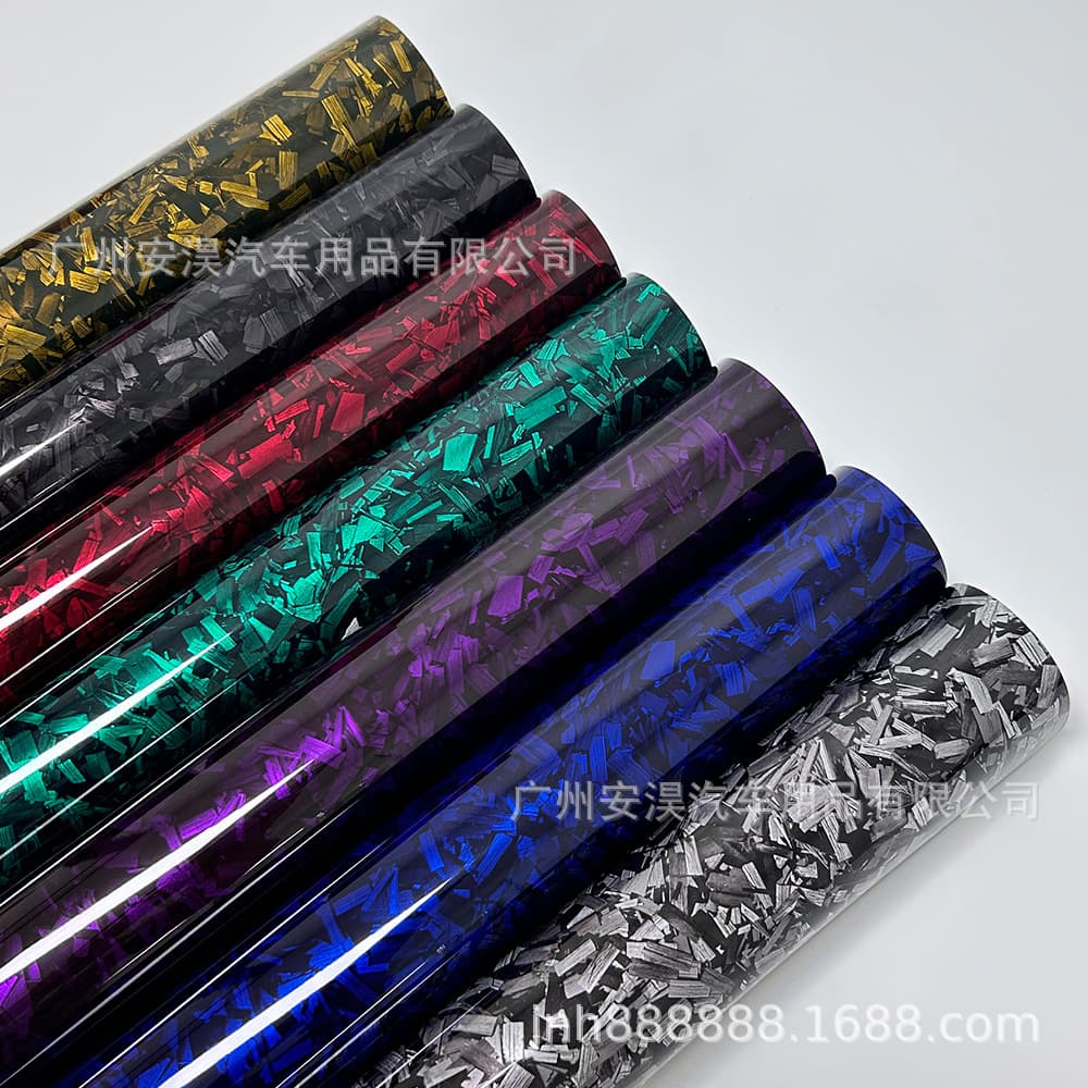 PET forged carbon fiber car wrap, glossy matte finish, carbon black, rearview mirror and full-body color change sticker