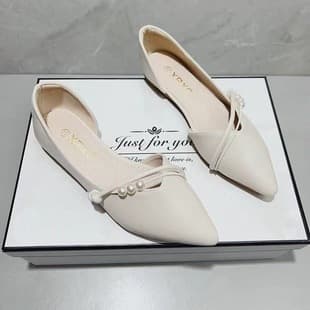 French Side Airy Ballet Flats Women 2025 Spring New Style Pointed Toe Flat Evening Breeze Fairy Soft Leather Loafers