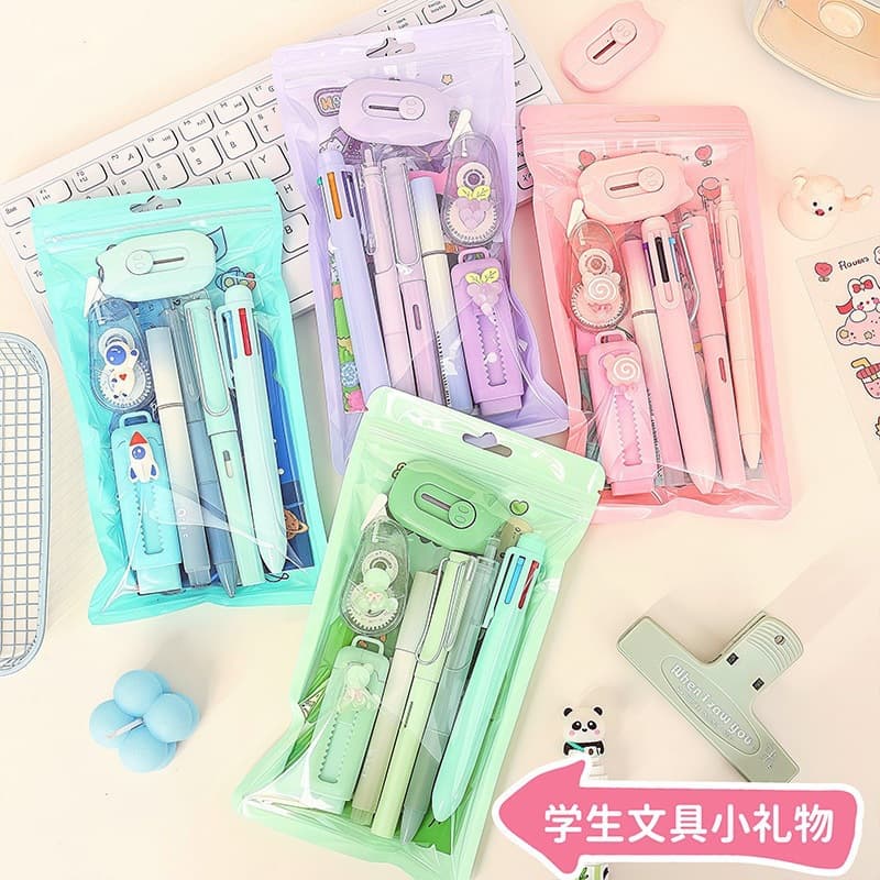 Cross-border stationery set 10-piece gift pack, good-looking students, practical gift for the Year of the Horse, study stationery, companion gift