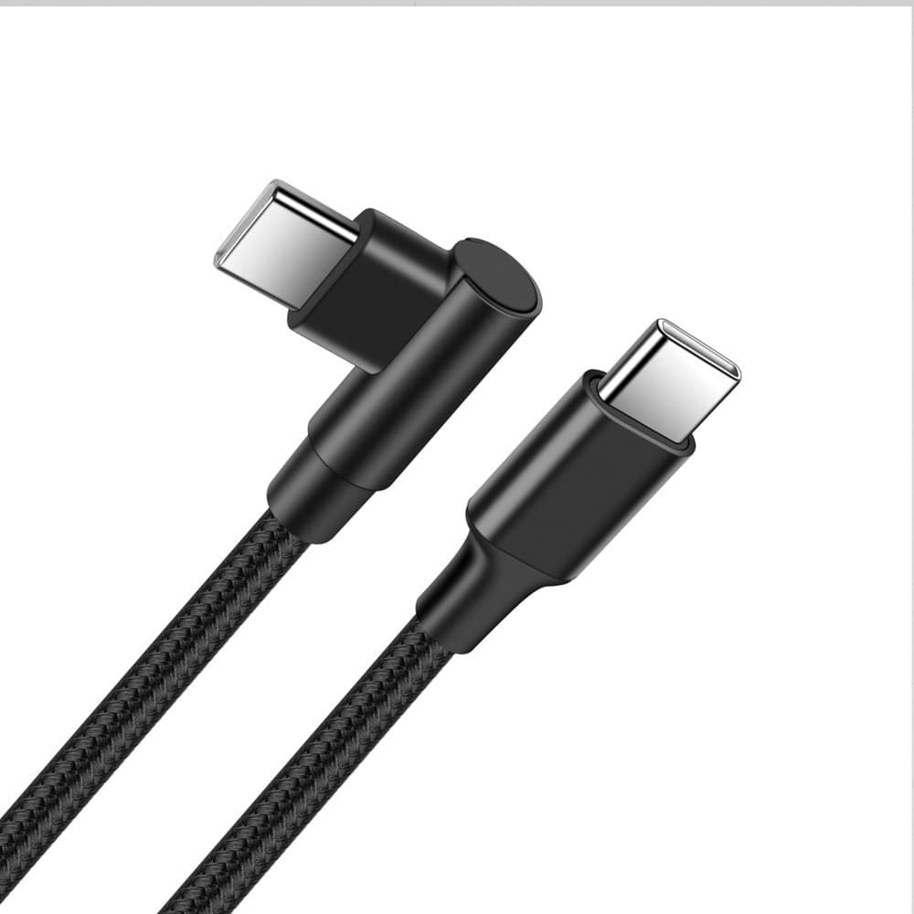 Right Angle USB-C to USB-C Nylon Braided PD Fast Charging Cable 60W 3A