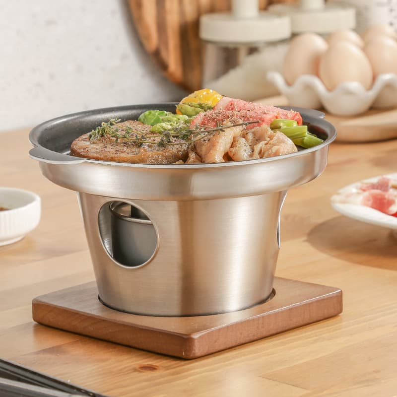 Shopkeeper Recommended 304 Non-stick Grill Pan Household Camping Cookware Single-person BBQ Grill Small Roasting Pan