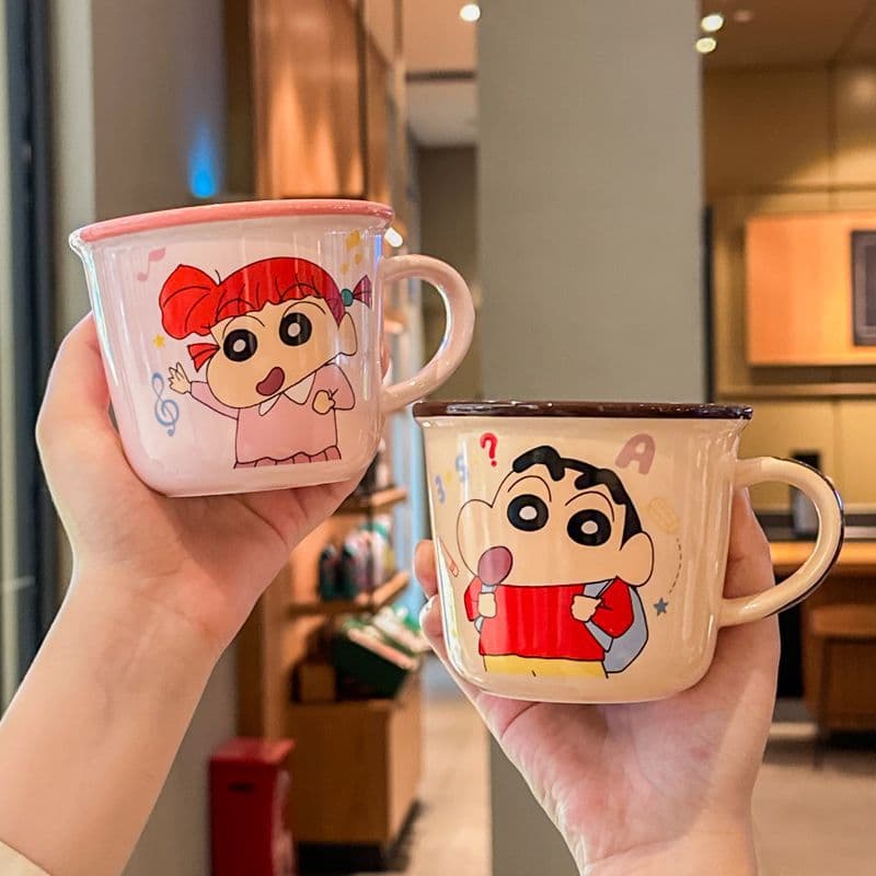 Crayon Shin-chan New Ceramic Measuring Cup Family Themed Cup Kids Water Cup Office Coffee Cup