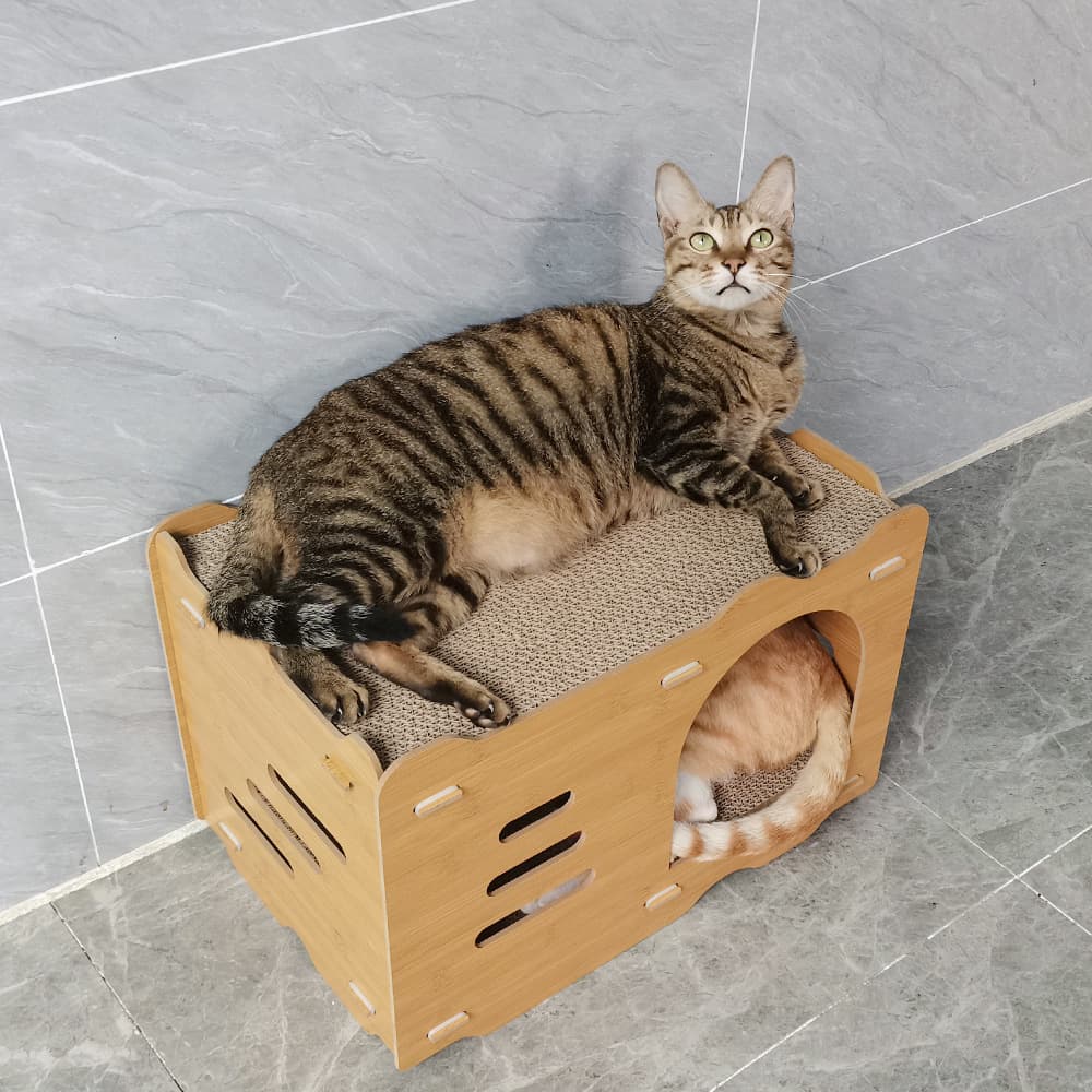 New Cat Toy Fat Cat Bed Anti-Scratch Wooden Board Multi-Cat Suitable Upper And Lower Bed Replaceable Cat Scratching Board