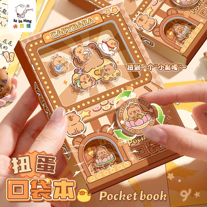 Panda Gashapon Pocket Diary High-value Notebook Cartoon Mechanism Book Fun Stress Relief Notepad