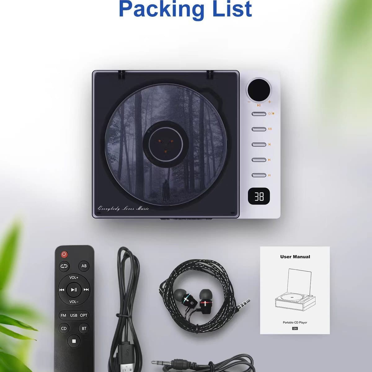 Cross-border Retro CD Player Album Player with Wall-mounted Bluetooth Speaker, Gift Channel Portable Fetal Education Machine for English Learning