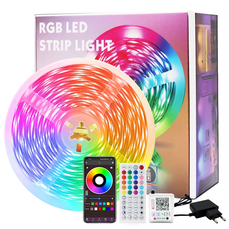 24V3535RGB light strip set 24V flexible LED low voltage soft light strip 44-key music Bluetooth self-adhesive light strip